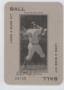 2005 Donruss Throwback Threads Ball Long 2 Base Hit /35 Manny Ramirez #PG-54