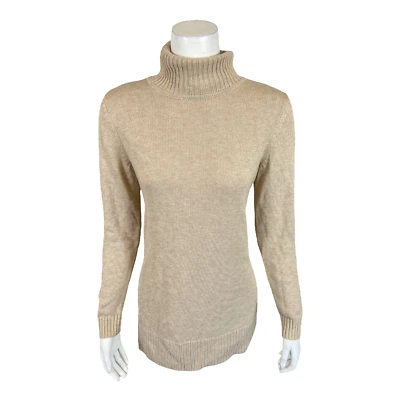 Joan Rivers Women's Turtleneck Tunic Sweater with Hi-Low Hem Stone X-Large Size - Image 1 of 2