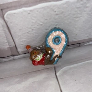 Vintage Russ Happy Birthday Candle Number 9 With Monkey Still Wrapped - Picture 1 of 6