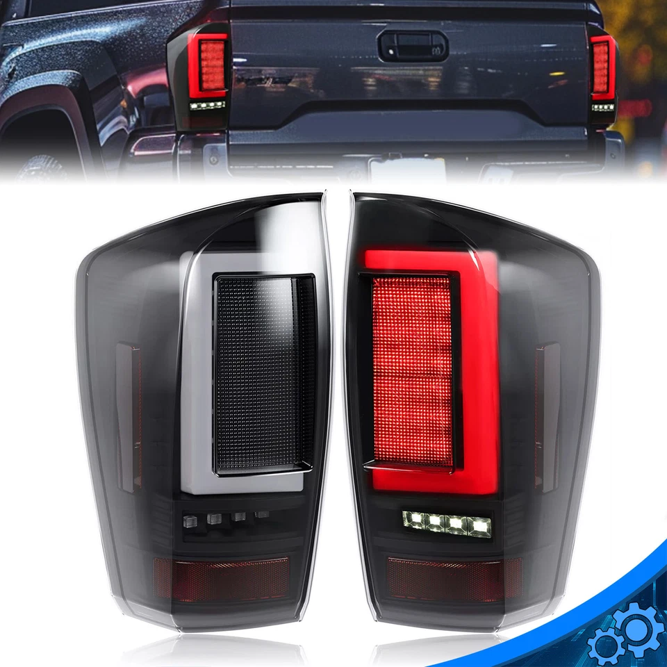 Luces traseras LED lámpara de freno secuencial para Toyota Tacoma 2016-2023 humo Foto 1 de 4