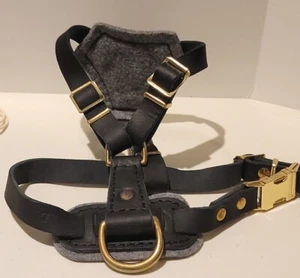 Dean and Tyler Brass Breastplate Leather Harness Classix Knight Black Small - Picture 1 of 10