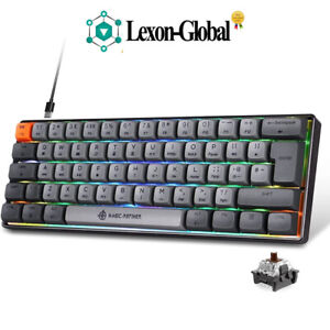 60%Percent Mechanical Gaming Keyboard RGB Dye-Sublimation Keycap for PC/PS4/MAC