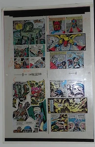 NEW GOD 6 FLAT 5 JACK KIRBY ORIGINAL 3M COLOR ART SIGNED ANTHONY TOLLIN COA - Picture 1 of 4