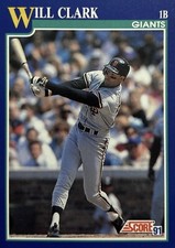 1991 Score Will Clark San Francisco Giants #7 NMMT