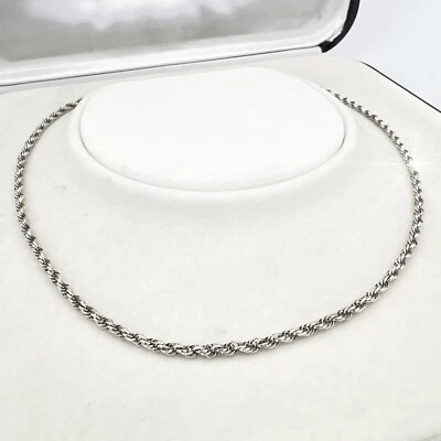 Collana da donna in argento 925 girocollo catena vintage collier a torchon - Immagine 1 di 4