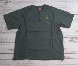 Nike Y2k Oakland Athletics A's Green Short Sleeve 1/4 Zip Warm-Up Windbreaker XL - Picture 1 of 12