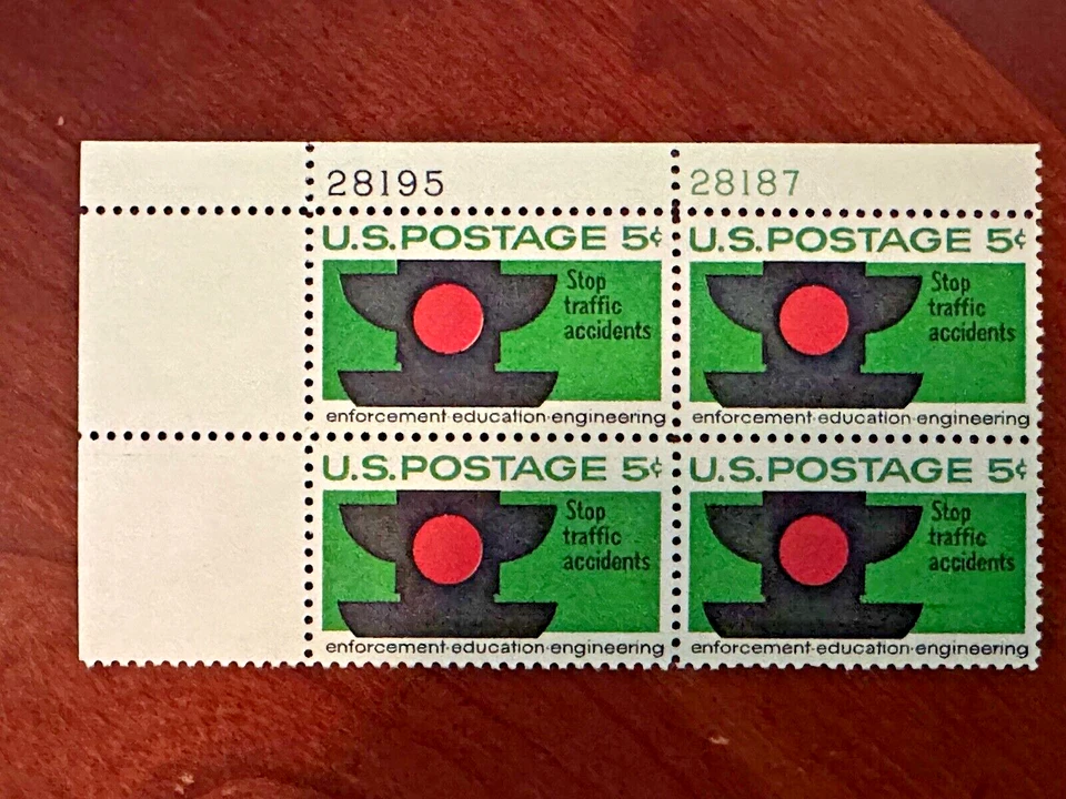 Scott #1272 Stop Traffic Accidents Plate Block of 4 MNH I will combine shipping! - Image 1 of 1