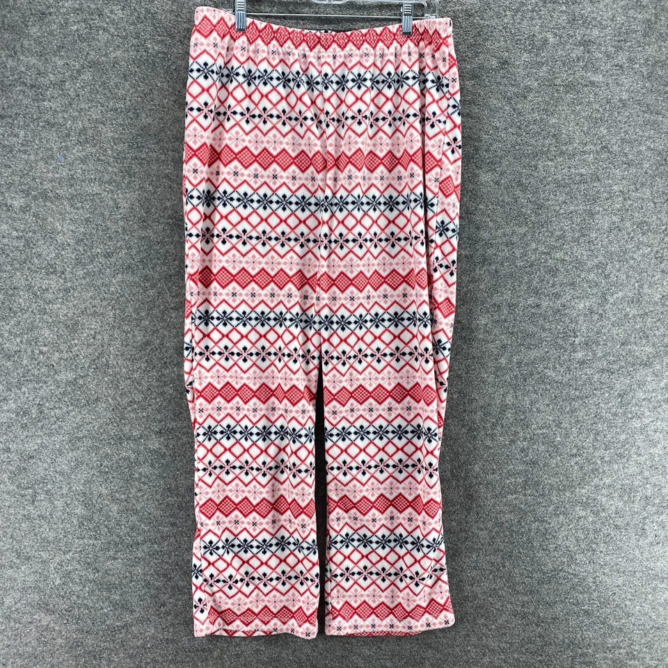 Pantalones de pijama Croft & Barrow para mujer L grandes rosa geométrico tiro alto polar dormir Foto 1 de 4