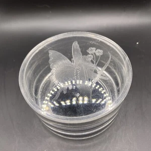 Vintage Acrylic Clear Plastic Trinket Box and Lid Butterfly - Picture 1 of 4