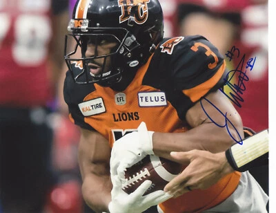 JOHN WHITE IV FIRMADO AUTOGRAFIADO BC LIONS CFL FÚTBOL 8X10 UTAH PRUEBA EXACTA Foto 1 de 2