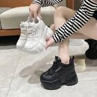 Womens Casual Lace Up Platform Sneakers Wedge High Heels Sports Shoes Creepers