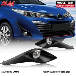 2Pcs Front Fog Lights Assembly w/ Clear Lens Grills Bumper For Toyota Yaris - Picture 1 of 6