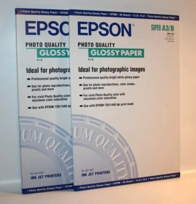 Super A3/B Paper Epson Photo Quality Glossy 13" x 19" Ink Jet S041133 -36 Sheets - Image 1 of 4