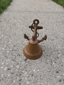 Vintage Brass/Bronze Bell Nautical Ship's Anchor Sailor Loud Bell 8" LAST LIST  - Picture 1 of 11