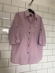 ABERCROMBIE & FITCH Mauve Shirt Size L Large Fits Size 12 14 Logo Country Classy - Picture 1 of 10