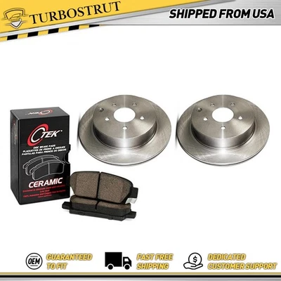 Kit de pastillas de freno y rotores originales centrados traseros para Chrysler Crossfire 2005 2006 Foto 1 de 4