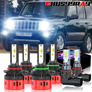 For jeep Commander 2006-2010 - 6x 6000K White LED Headlight & Fog Light Bulb Kit - Picture 1 of 13