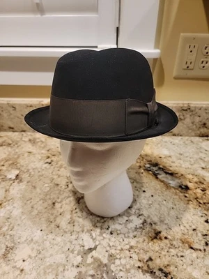 VINTAGE FEDORA HAT 3X BEAVER PANTKE HARTKE MILWAUKEE Hatters For A Century SZ 7 - Image 1 of 4