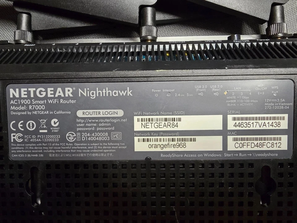 Netgear R7000-100PAS Nighthawk AC1900 1300 Mbps Wireless AC Router - Image 1 of 3