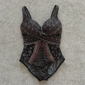 NWT Miraclesuit Byzantium Criss Cross Escape Bathing Suit Size 16 - Picture 1 of 7