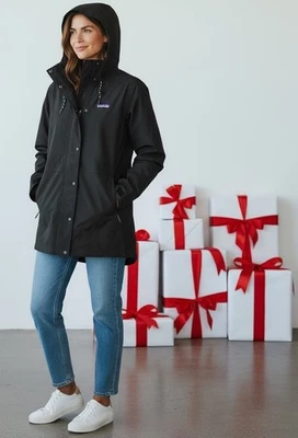 $249 Patagonia Mujer Exterior Todos los Días Chaqueta de Lluvia Negra Talla Pequeña Foto 1 de 4