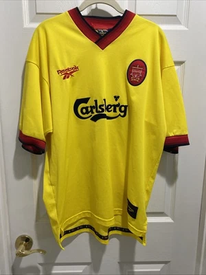 Vintage Reebok Liverpool FC Soccer Jersey ENGLAND 1997 1999 Away Shirt XL 44 42 - Image 1 of 4