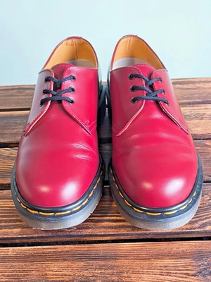 Dr Martens Vintage Made in England 90s shoes Cherry Red 3 eyelets size UK 7(105) - Image 1 of 4