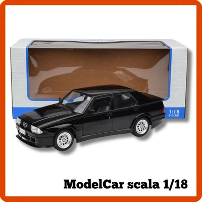 Modellino auto statico modellini scala 1/18 Alfa 75 Evoluzione nera Model Car - Immagine 1 di 4