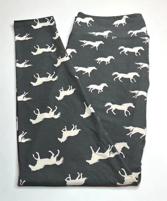 Leggings TC LuLaRoe alta e curvilínea cavalo garanhão Bronco Mustang nova com etiquetas 920 - Imagem 1 de 3