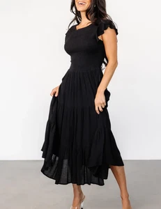 Vestido midi Baltic Born Loretta negro calce elástico talla XL/1X - Imagen 1 de 8