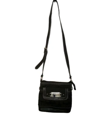 BOLSO BANDOLERA CHAPS DISEÑO HORSEBIT ECUESTRE ~ MONEDERO DE LONA NEGRO Foto 1 de 4