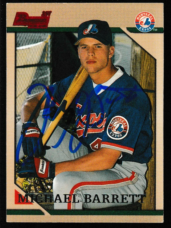 Michael Barrett  Autographed Rookie Card Montreal Expos 96 Bowman - Image 1 of 1