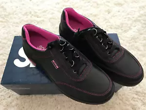 New SAS SPORTY Black/Pink Leather COMFORT Walking Shoe Sneakers Women’s 6 1/2 M - Picture 1 of 5