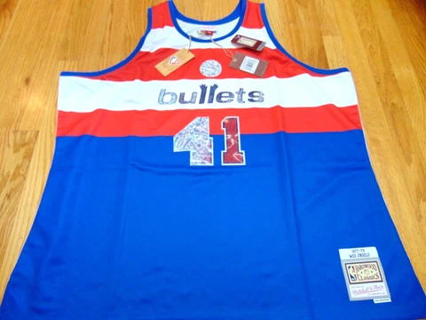 MITCHELL & NESS NBA HWC WASHINGTON BULLETS WES UNSELD 75TH SWINGMAN JERSEY 4XL Cover