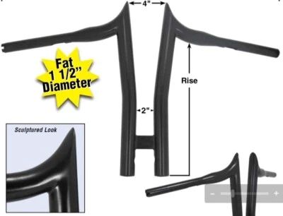 Guidões T Black Jacknife 14" para Harley Dyna Softail Sportster XL FXD 40154 - Imagem 1 de 4