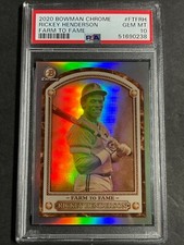 2020 BOWMAN CHROME PRIZM SILVER REFRACTOR rickey henderson PSA 10 POP3 farm fame