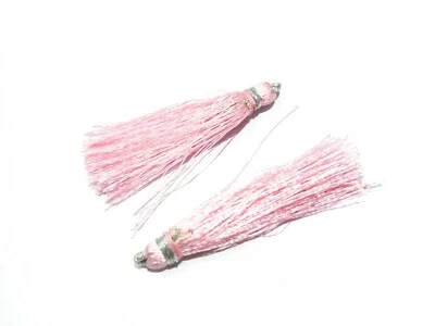 25 Pair Rose Pink Colour Silk Thread Tassel Jewellery Making 2"inch Rose Tassel - Image 1 of 4