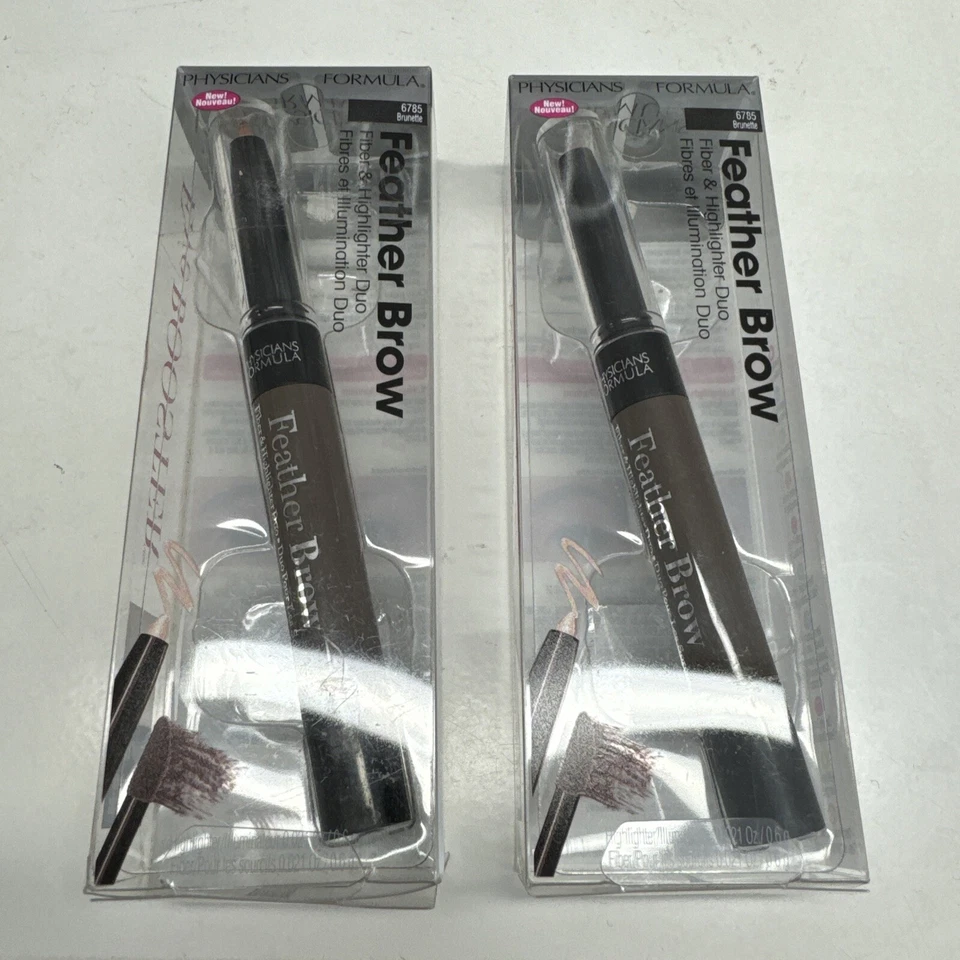 2 X Physicians Formula Eye Booster Feather Brow Fiber Highlighter Duo BRUNETTE - Image 1 of 2