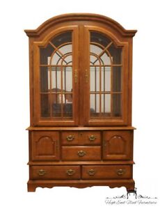 STANLEY FURNITURE Rustic Country French 52" Lighted Display China Cabinet 768...
