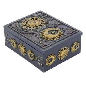Mystical Sun and Moon Tarot Box Celestial Altar Decoration Wicca Pagan Style - Picture 1 of 3