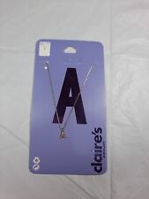 Claires Accessories Gold Crystal Letter A Initial Alphabet Necklace CL8718