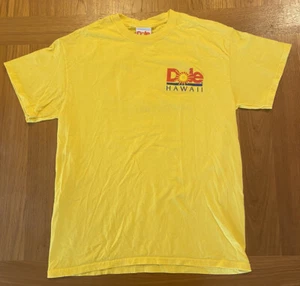 Dole Hawaii T Shirt Men’s M Yellow 2 Sided Graphics Pineapple Gilman 100% Cotton - Picture 1 of 6