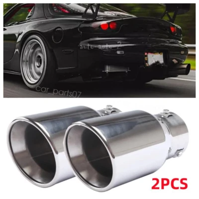 2PCS Car Exhaust Pipe Tip Rear Throat Muffler For MAZDA MX-5 RX-7 RX-8 US - Image 1 of 4