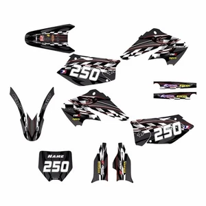 2004 2005 KX 250F GRAPHICS KAWASAKI KXF250 DECALS FOR BLACK PLASTICS 2600 RED - Picture 1 of 3