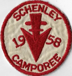 1958 Camporee Schenley RED Border (SEWN) [MX-8197] - Picture 1 of 1