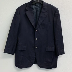 Trussini Linea Classico Blazer Jacket Men's 54 Long Sleeve Blue Lined Wool Italy - Picture 1 of 10