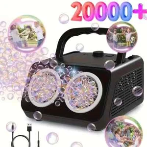 Máquina Automática de Burbujas, Soplador de Burbujas con 2 Ventiladores 20000+Burbujas por Min - Imagen 1 de 4