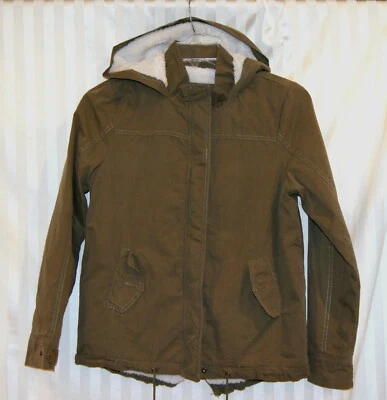 FULL TILT Olive Brown/Green Fully Fleece Lined Hooded Jacket– SZ -  M - Image 1 of 4