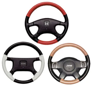 EuroTone 2 color Cowhide Leather Steering Wheel Covers for Hyundai - Wheelskins - Picture 1 of 20