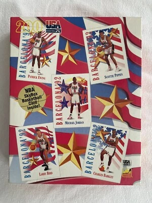 Póster rompecabezas vintage 1992 baloncesto EE. UU. 200 piezas nuevo sellado con tarjeta SkyBox de la NBA Foto 1 de 2